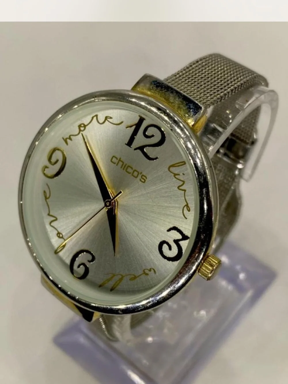 Chico”s ***   Silver Dial Mesh Strap Watch - Silver *^* Cheeky Chicos !